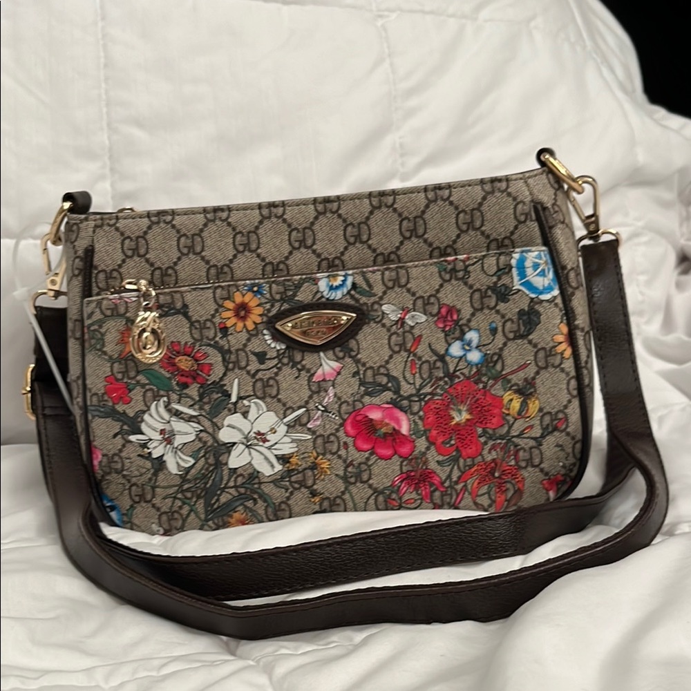 Floral Patterned Designer Shoulder Bag